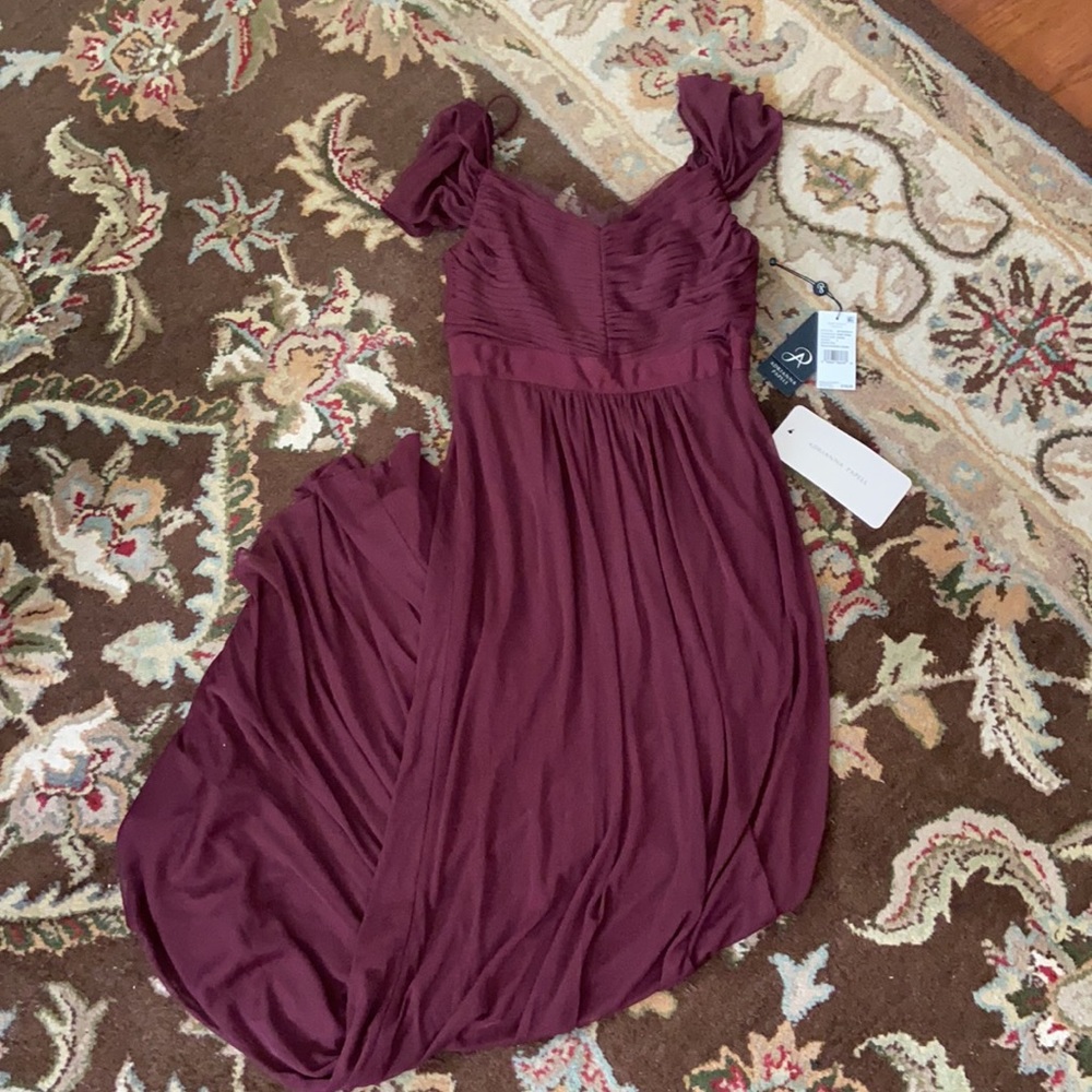 Adrianna Papell size 0 deep wine draped gown